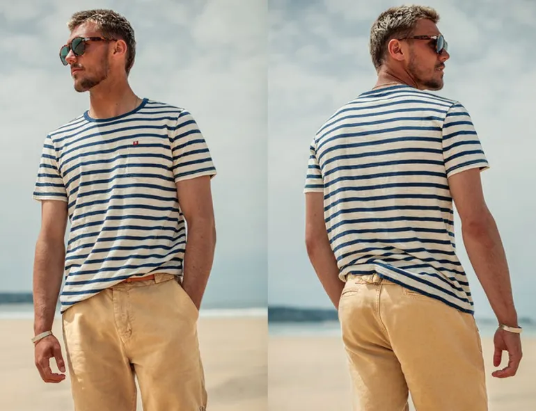 Breton Striped T Shirt Blue