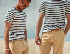 Breton Striped T Shirt Blue