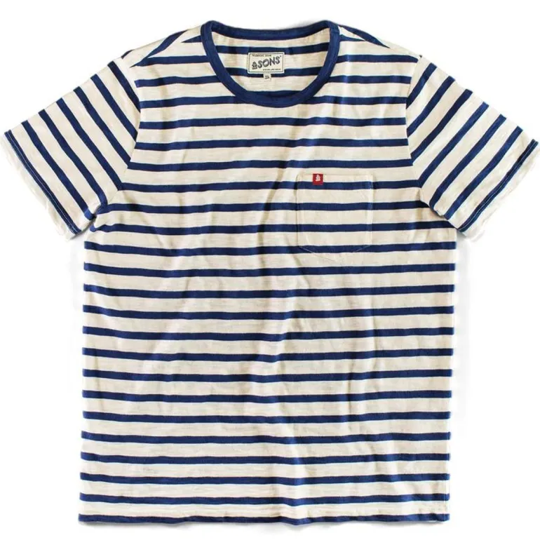 Breton Striped T Shirt Blue