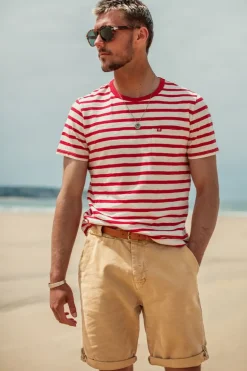 Breton Striped T Shirt Red