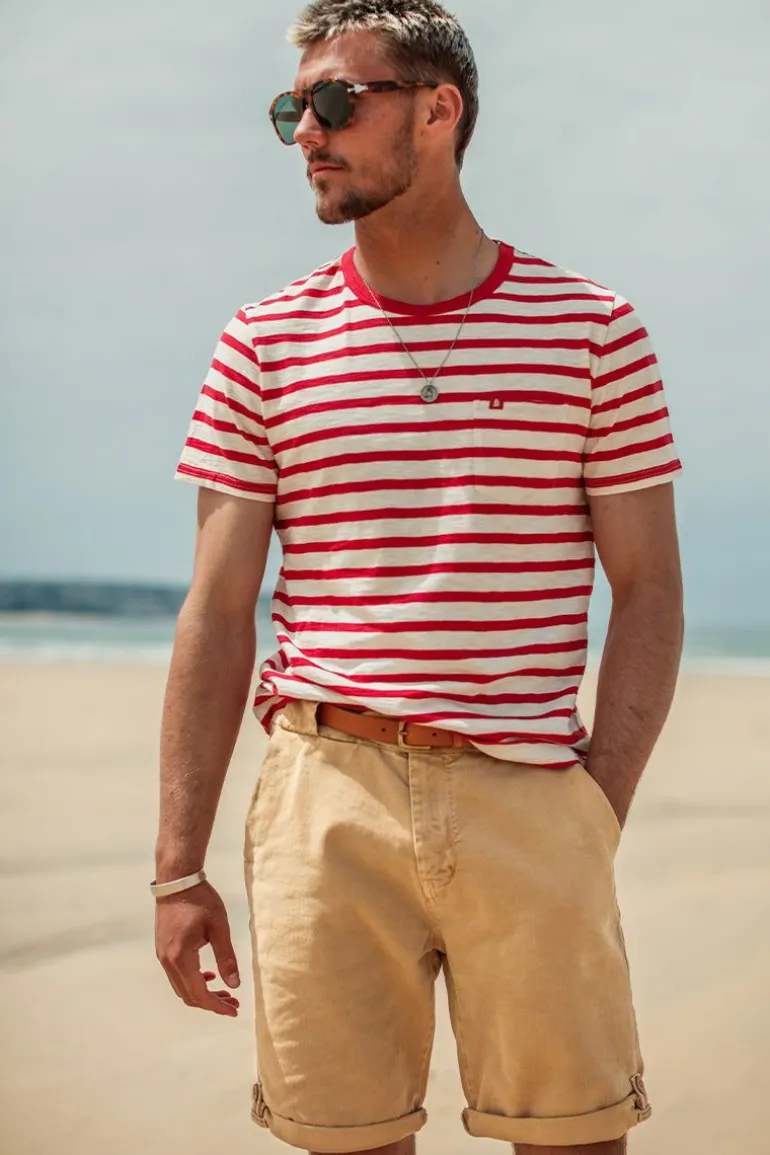 Breton Striped T Shirt Red