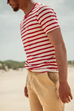 Breton Striped T Shirt Red