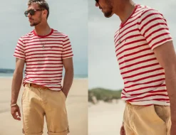 Breton Striped T Shirt Red