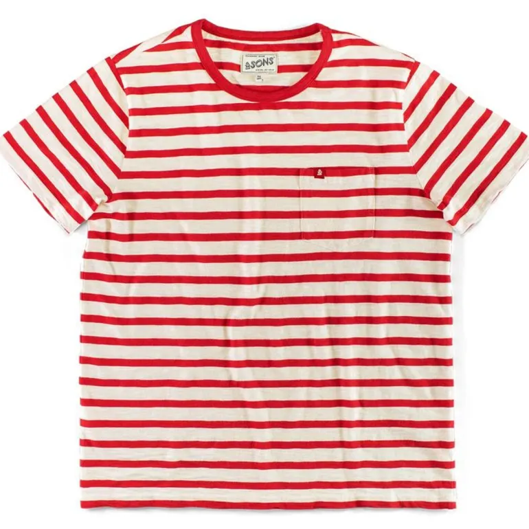 Breton Striped T Shirt Red