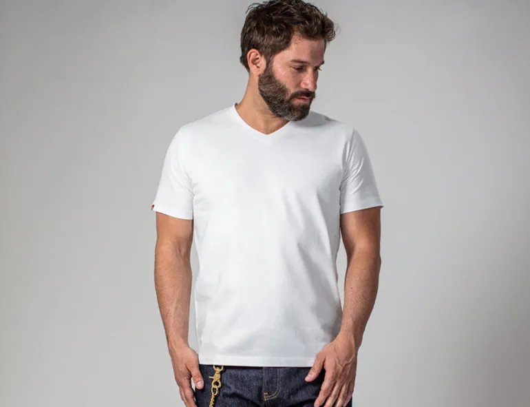 Classic White V-Neck T-Shirt