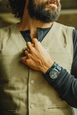 Leather Watch / Wrist Cuff Black