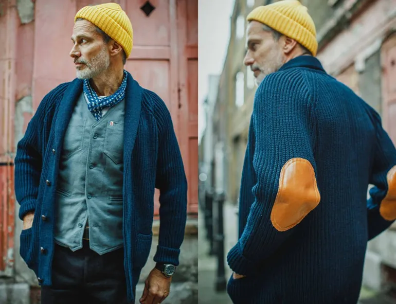 Pioneer British Wool Cardigan Navy