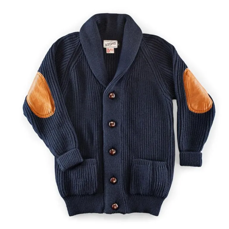 Pioneer British Wool Cardigan Navy