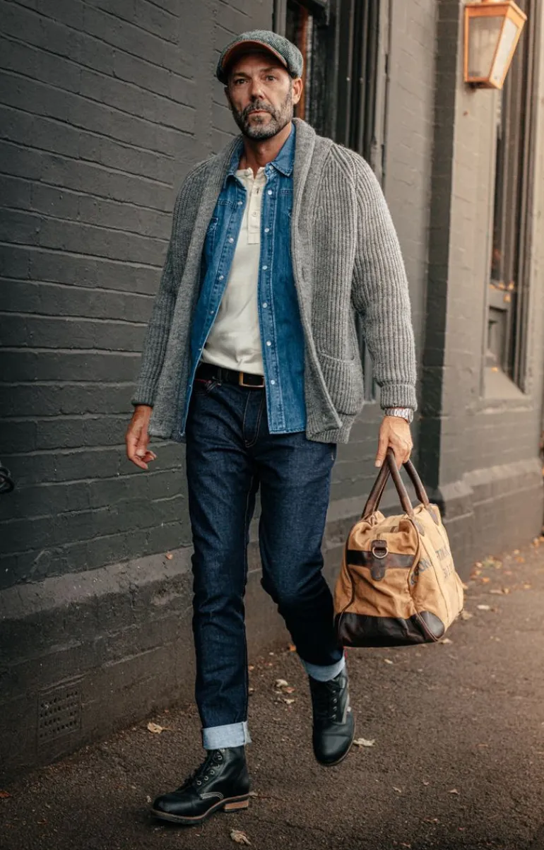 Pioneer British Wool Cardigan Grey