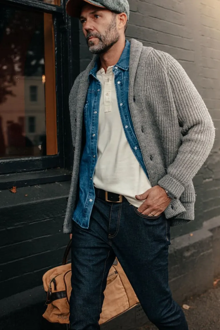 Pioneer British Wool Cardigan Grey