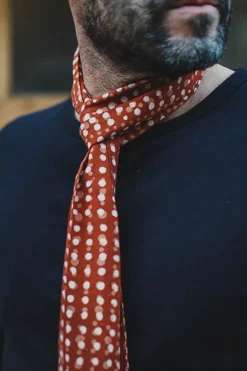 Rust Dot Japanese Scarf