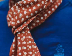 Rust Dot Japanese Scarf