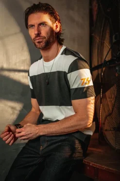 &Sons 75 T-Shirt Black Stripe