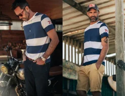 &Sons 75 T-Shirt Indigo Stripe