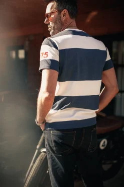 &Sons 75 T-Shirt Indigo Stripe