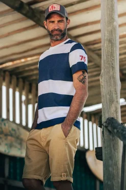 &Sons 75 T-Shirt Indigo Stripe