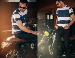 &Sons 75 T-Shirt Indigo Stripe