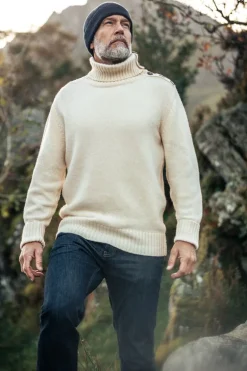 &Sons Ahab Submariner Rollneck Jumper Ecru
