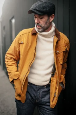 &Sons Ahab Submariner Rollneck Jumper Ecru