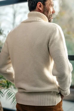 &Sons Ahab Submariner Rollneck Jumper Ecru