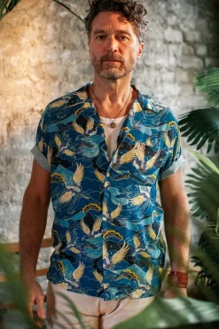 &Sons Aloha Crane Club Shirt Blue