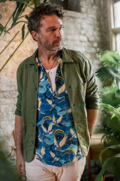 &Sons Aloha Crane Club Shirt Blue