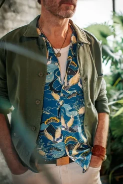&Sons Aloha Crane Club Shirt Blue