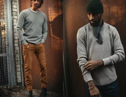 &Sons Base Waffle Crew Neck Grey Marl