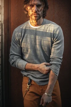 &Sons Base Waffle Crew Neck Grey Marl