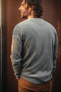 &Sons Base Waffle Crew Neck Grey Marl