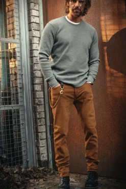 &Sons Base Waffle Crew Neck Grey Marl