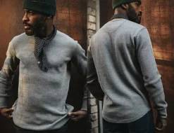 &Sons Base Waffle Crew Neck Grey Marl