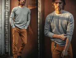 &Sons Base Waffle Crew Neck Grey Marl