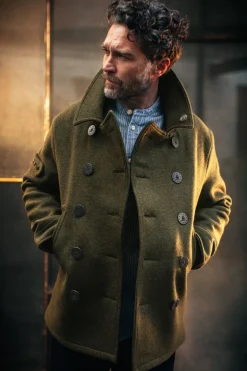 &Sons Boardwalk Peacoat Army Green