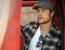 &Sons Cab Coat Grey Check