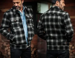 &Sons Cab Coat Grey Check