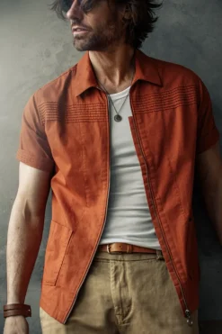 &Sons Cabana Shirt Burnt Orange