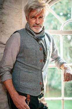 &Sons Drifter Wool Waistcoat Grey