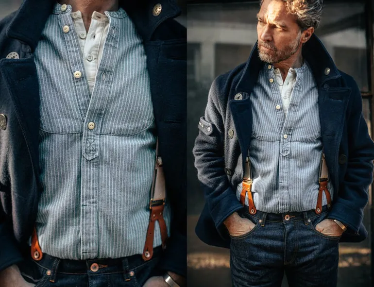 &Sons Emerson Shirt Indigo Stripe