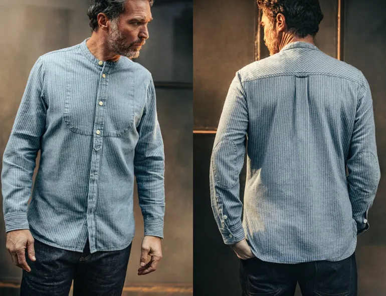 &Sons Emerson Shirt Indigo Stripe