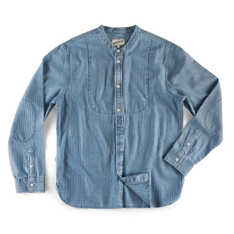 &Sons Emerson Shirt Indigo Stripe