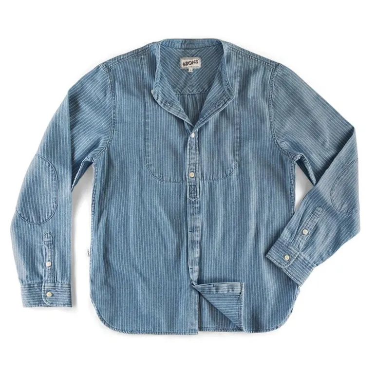 &Sons Emerson Shirt Indigo Stripe