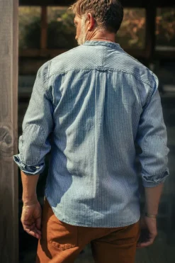 &Sons Emerson Shirt Indigo Stripe