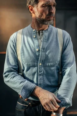 &Sons Emerson Shirt Indigo Stripe