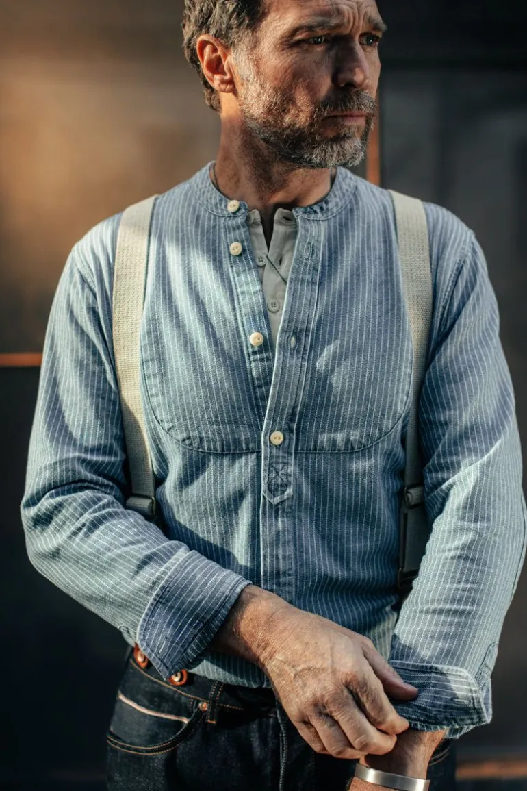 &Sons Emerson Shirt Indigo Stripe