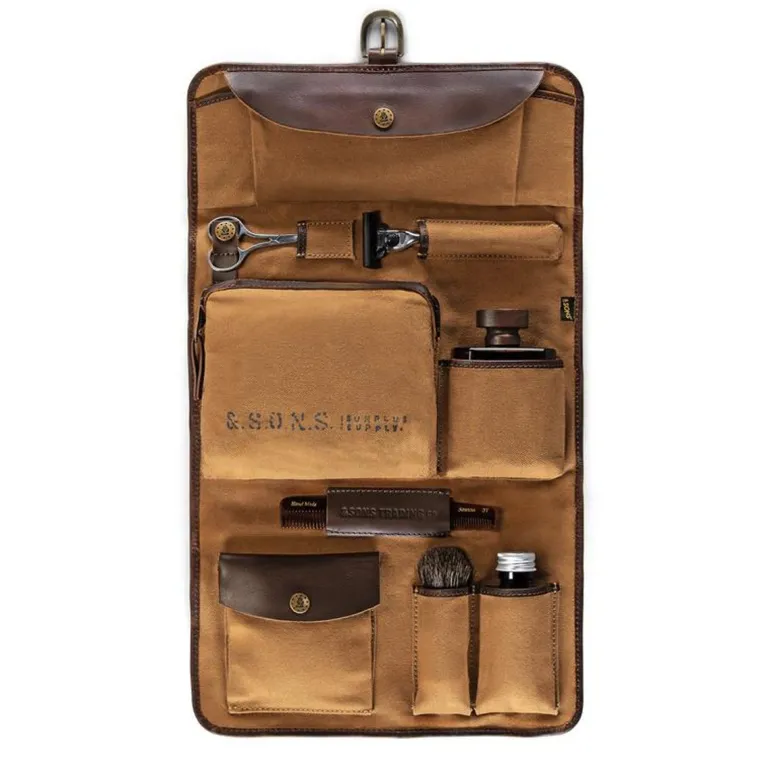 &Sons Essentials Toilet Bag Tan