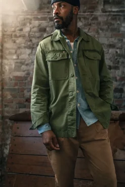 &Sons Flag Overshirt Army Green