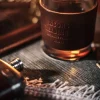 &Sons Leather Whiskey Glass Band Brown