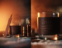 &Sons Leather Whiskey Glass Band Brown