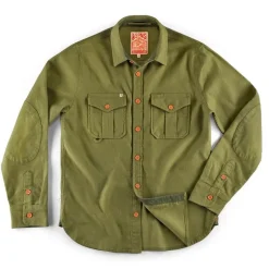 &Sons Lichen Moleskin Shirt Army Green